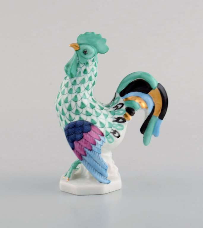 Herend porcelain figure. Colorful rooster. 1980s.
