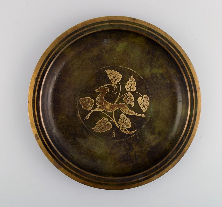 Just Andersen style. Art deco bronze dish / bowl. 1940s.
