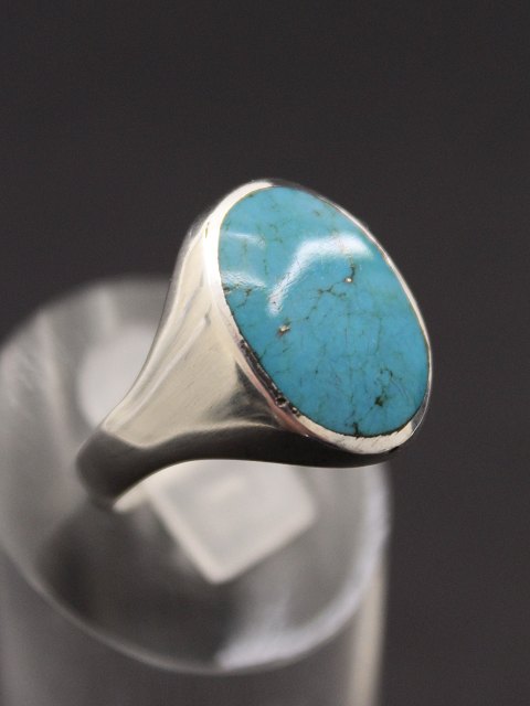 Sterling silver ring size 59 with turquoise
