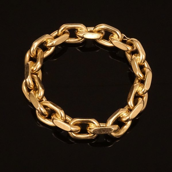 Kräftiges 14kt Gold Anker Armband. 2x1,3cm. G: 160gr. L: 23,5cm