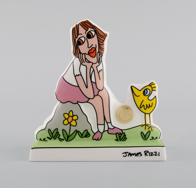 James Rizzi (1950-2011), for Goebel. Pop art porcelænsfigur. Thinking of You. 
21. Århundrede.
