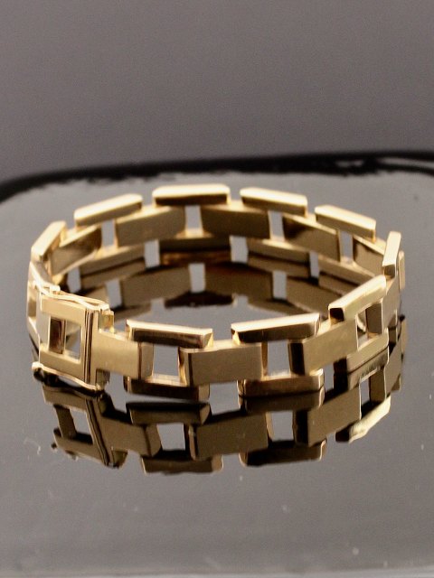 14 carat gold block bracelet