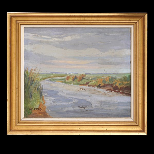 Johannes Larsen, 1864-1961, oil on canvas. Signed and dated 1920. Visible size: 
43x51cm. With frame: 58x66cm