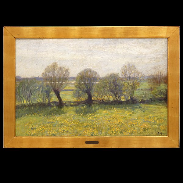 Peter Hansen, 1868-1928, oil on canvas. Signed. Visible size: 62x96cm. With 
frame: 77x111cm