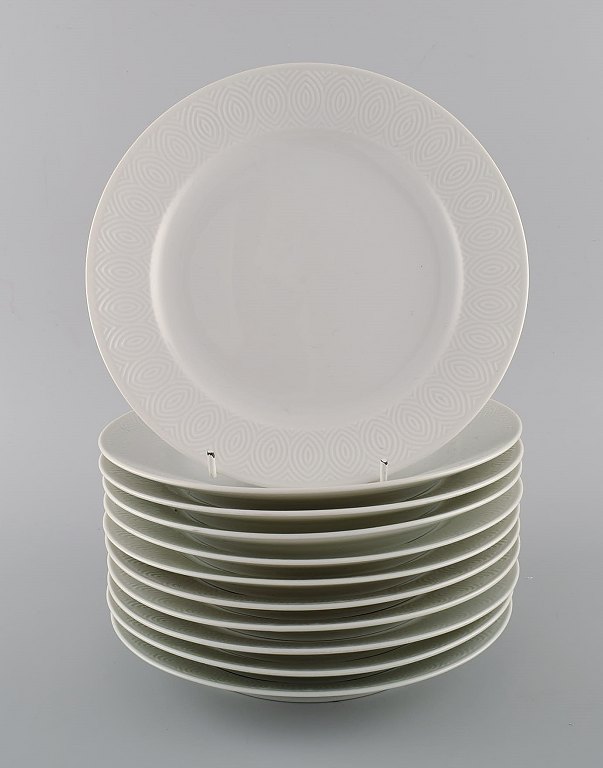 Royal Copenhagen. Salto Stel, Hvidt. 11 frokosttallerkener. 1960