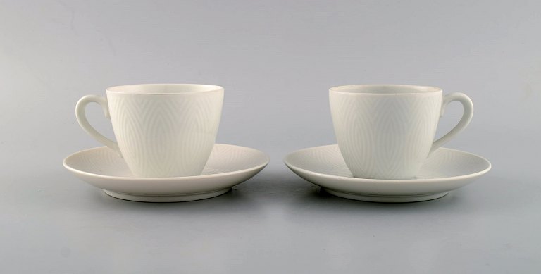 Royal Copenhagen. Salto Service, White. Two coffee cups with saucers. 1960s.
