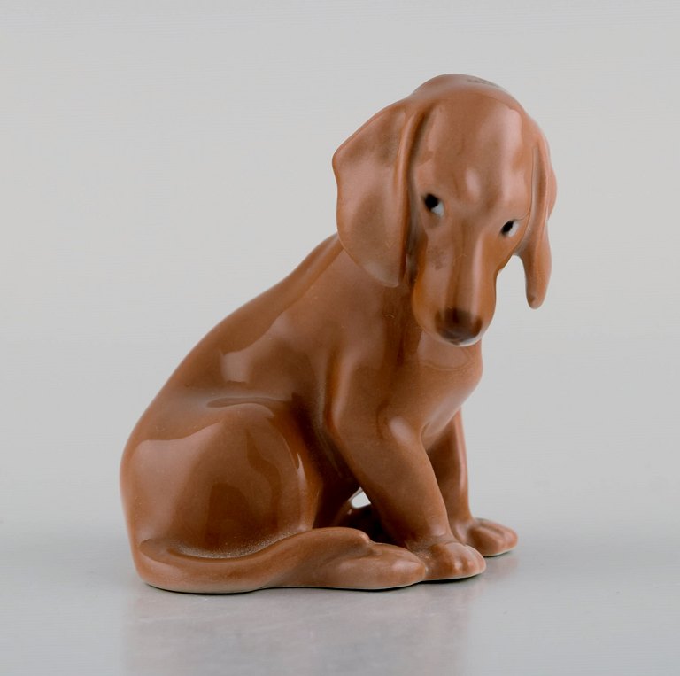 Antique Bing & Grøndahl porcelain figurine. Dachshund. Model number 1755. Early 
20th century.
