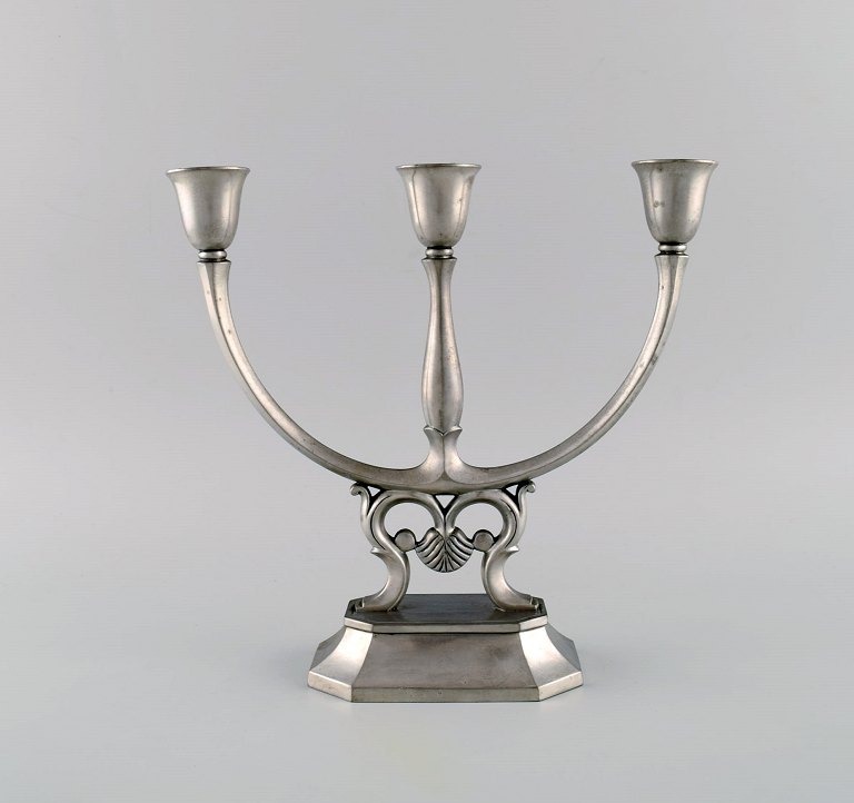 Just Andersen (1884-1943), Denmark. Early candlestick in pewter. 1930s. Model 
number 1158.
