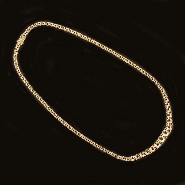 Bremer Jensen, Randers: Halskette aus 14kt Gold. L: 48cm. B: 4-8mm. G: 27gr