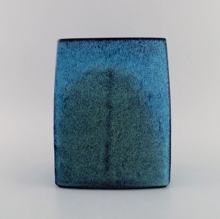 Stogo, Denmark. Stylish vase in glazed ceramics. Beautiful glaze in turquoise 
shades. 1960 / 70