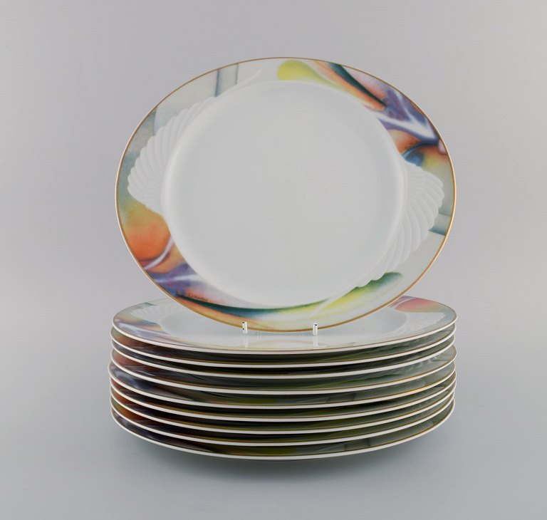 Paul Wunderlich for Rosenthal. 10 Mythos porcelain dinner plates. 1980s / 90s.
