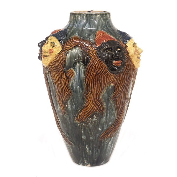 A large Höganäs vase. Signed. Sweden circa 1900. H: 30cm