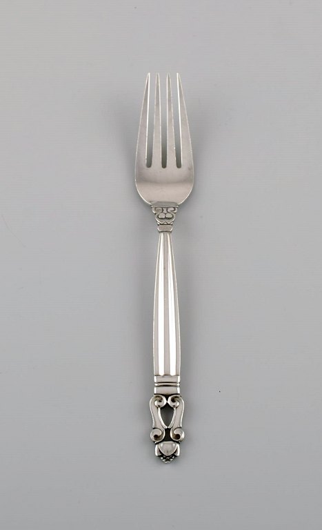 Georg Jensen Acorn dinner fork in sterling silver. One pcs in stock.
