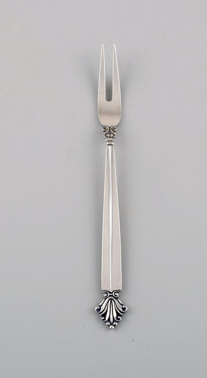 Georg Jensen Acanthus cold meat fork in sterling silver.
