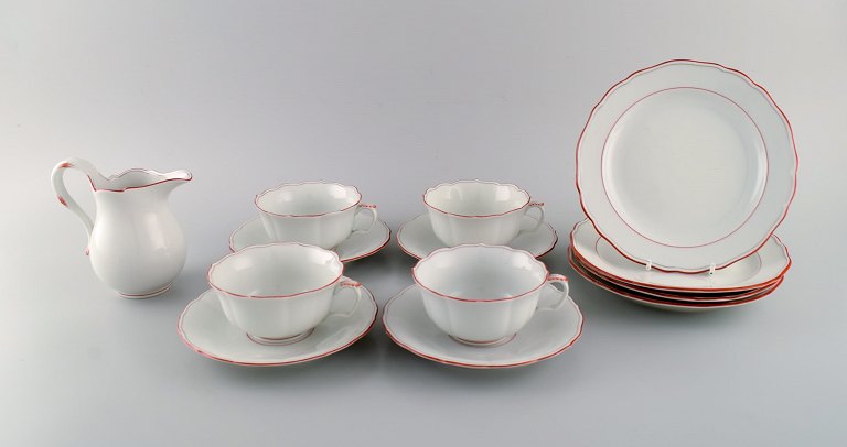 Antikt Meissen teservice til fire personer. Ca. 1900.
