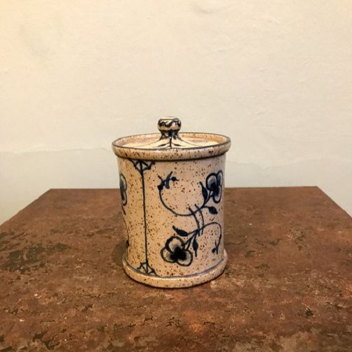 Jesper Packness cylindrical blue fluted jar