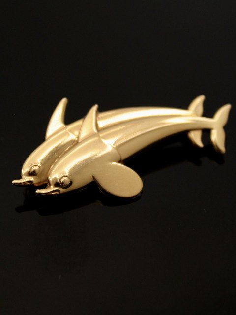 Georg Jensen 18c dolphin brooch