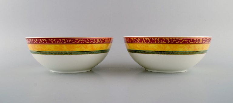 Paloma Picasso for Villeroy & Boch. Two large "My way" porcelain bowls. Colorful 
decoration. 1990s.
