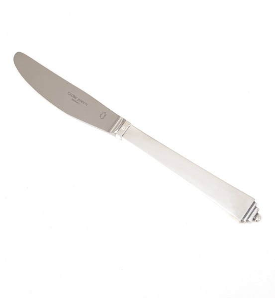 Georg Jensen Pyramid dinner knife. Silver and steel. Design by Harald Nielsen. 
L: 22,7cm