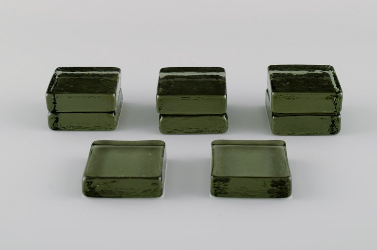 Per Lütken for Holmegaard. Eight "Buffet" cutlery rests in mouth-blown art 
glass. 1980s.
