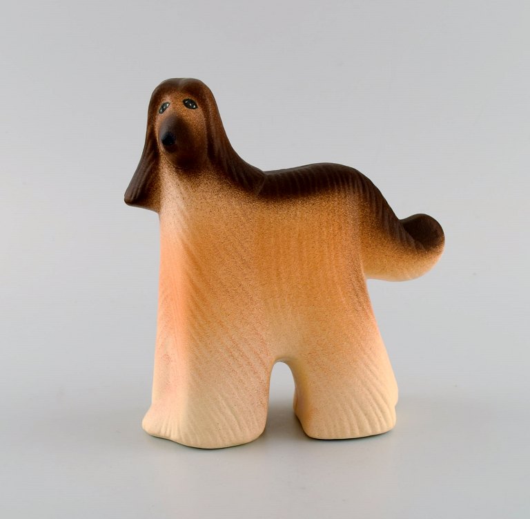 Lisa Larson for Gustavsberg. Afghan hound in glazed stoneware. 1980s.
