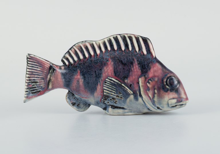 Sven Wejsfelt (1930-2009) for Gustavsberg. Unique "Stim" fish in glazed 
ceramics.