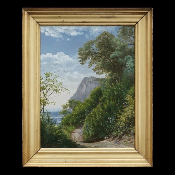 Carl Frederik Aagaard, 1833-95, oil on canvas. Landscape Møns Klint. Signed. 
Visible size: 51x39cm. With frame: 65x53cm