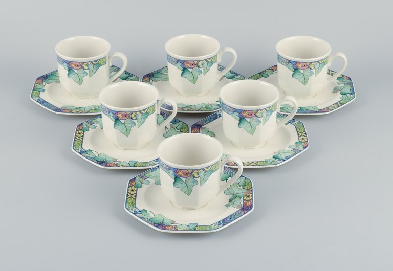 Villeroy & Boch, Tyskland, et sekspersoners ”Pasadena” kaffeservice i porcelæn.