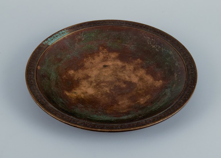 Just Andersen, Art Deco, low bowl in bronze.