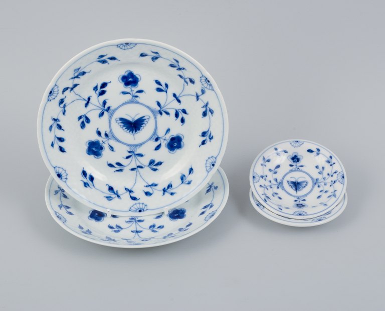 Bing & Grøndahl, Butterfly, two hand-painted plates and two small bowls.