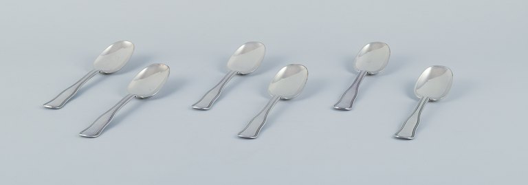 Georg Jensen Old Danish, a set of six dessert spoons in sterling silver.