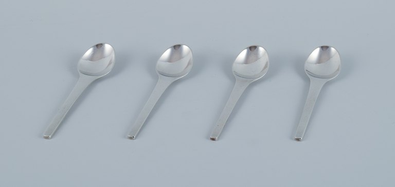 Georg Jensen, Caravel, a set of four coffee spoons in sterling silver.