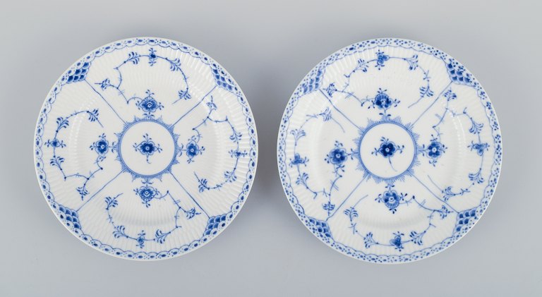 Royal Copenhagen, Musselmalet Half Lace, two plates.