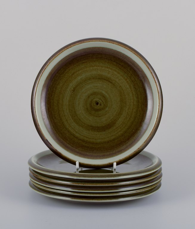 Marianne Westman (1928-2017) for Rörstrand, Sweden. A set of six "Maya" 
stoneware plates.