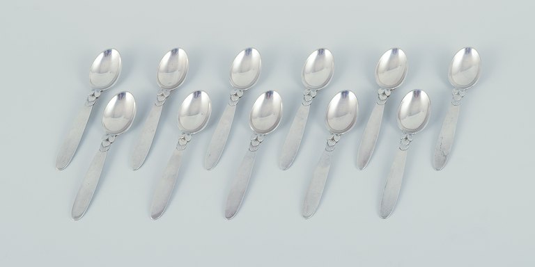 Georg Jensen Cactus. Eleven coffee spoons in sterling silver.