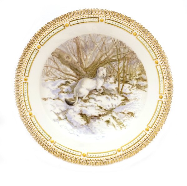 Fauna Danica plate by Royal Copenhagen 3549. "Putorius erminea". D: 25,5cm