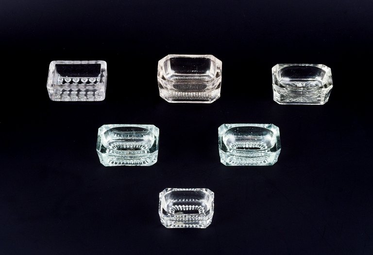 Fåglavik Glasbruk (1874-1980), Sweden.
Six salt cellars in handcrafted clear glass.