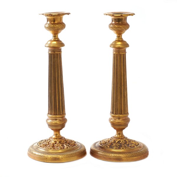 Pair of mid 19th century bronze candlesticks. France circa 1840-60. H: 23,5cm