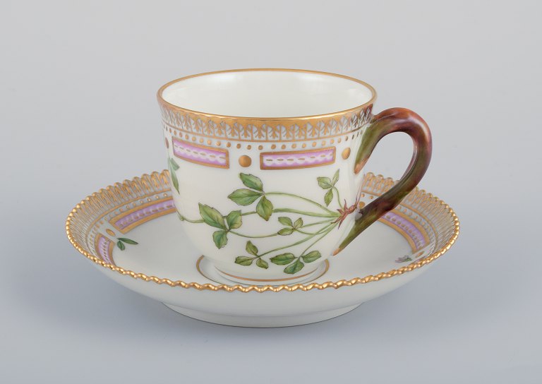 Royal Copenhagen Flora Danica demitasse cup with saucer.