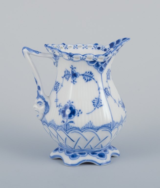 Royal Copenhagen Blue Fluted Full Lace creamer in porcelain.