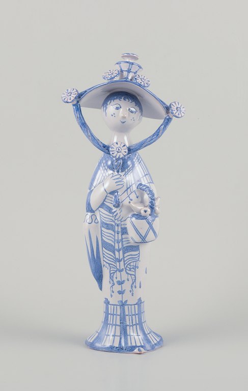 Bjørn Wiinblad. "Autumn" from the series "The Four Seasons," figurine in blue 
glazed earthenware.