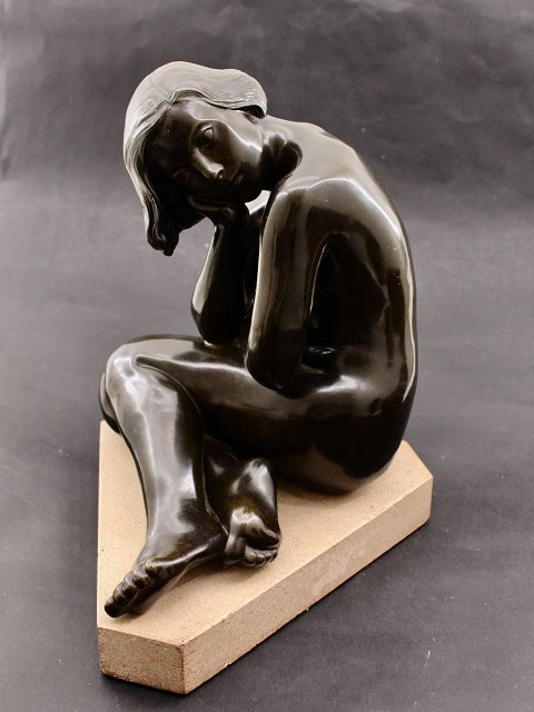 Just Andersen disco metal girl on marble base