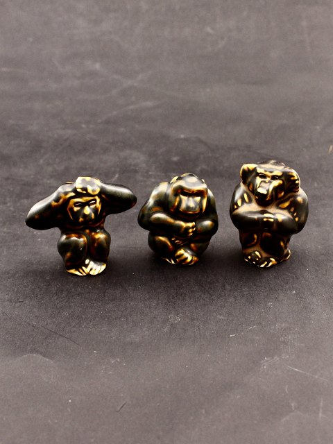 Royal Copenhagen stoneware miniature Knud Kyhn monkeys