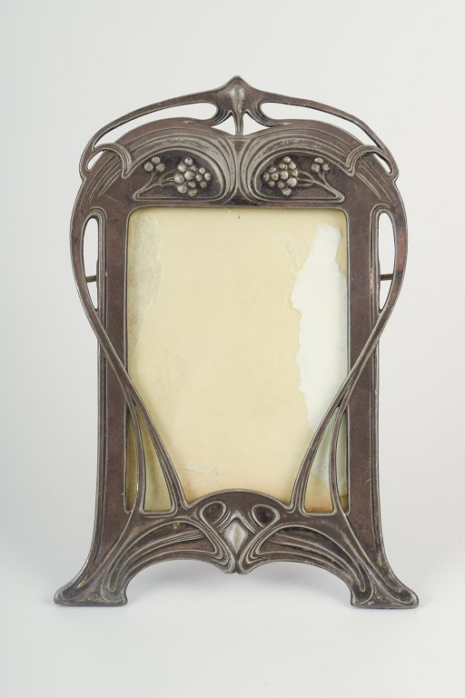 WMF (Württembergische Metallwarenfabrik), Germany – Elegant Art Nouveau Pewter 
Frame, c. 1900.