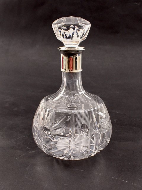 Crystal carafe with silver mounting