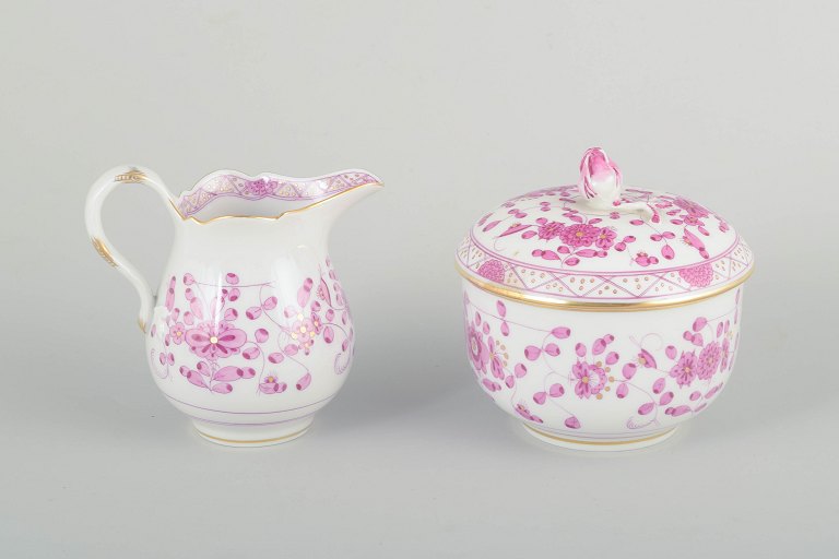 Meissen, “Pink Indian”
Sugar bowl and cream jug, early 20th century.