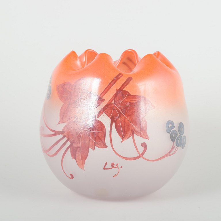 Légras, France.Art Deco glasvase, 1930’erne