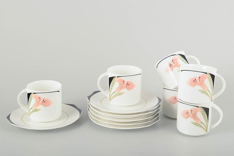 Villeroy & Boch
6 cups and saucers “Iris”, 1980s.