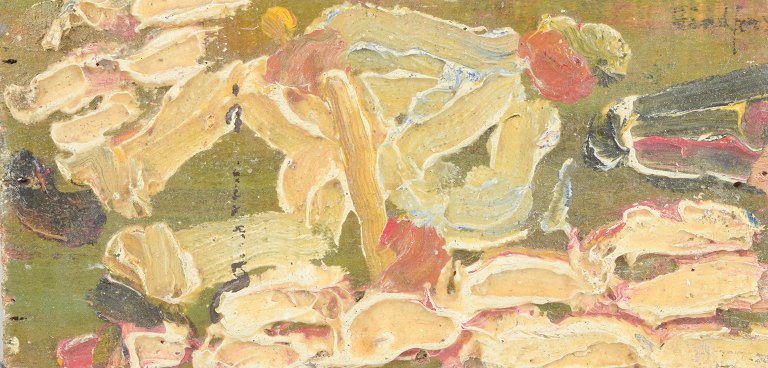 Swedish artistOil on board (impasto technique). Ca. 1970s.