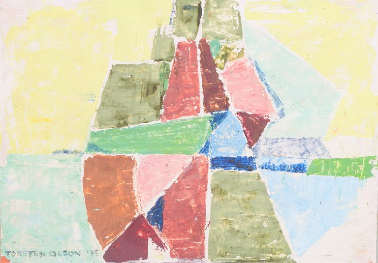 Torsten Hugo Olson (1904–1995)Abstract composition.Oil on panel. 1975.